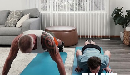 FunSizeBoys Logan Cross and Dallas Steele workout and fuck together