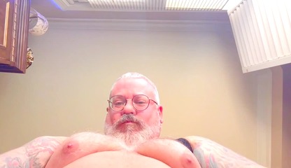 Dominant Big Bear Smushed You with Big Balls and Cum Gets All Over You