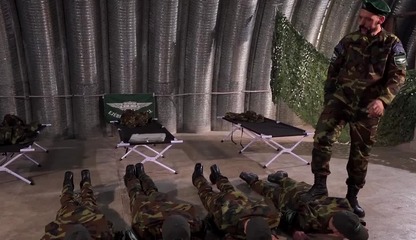 Sergeant Joris Leonard gives his new cadets the taste of his big dick