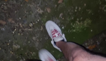 Horny and Exhibitionist Outdoors Cumshot