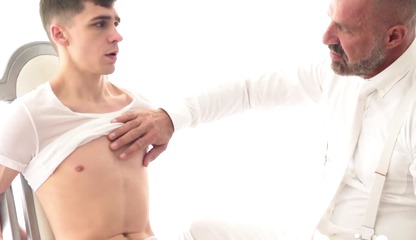 Felix Kamp Kamp puts dildo on sexy Marcus Ryan ass while jerking cock