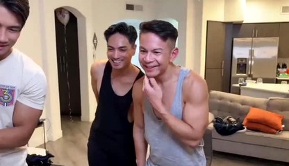 Three Manly Men Having Fun Together