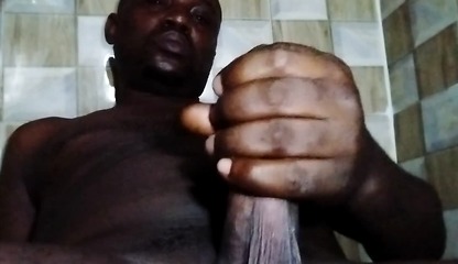 Dickmarley, horny wet black cock masturbating.