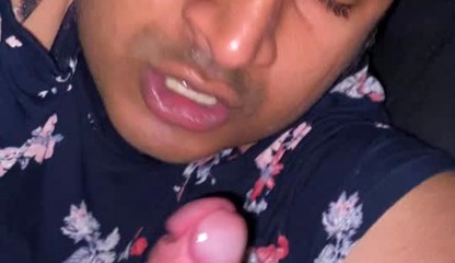 Brown Gay Slut Loves White Cock