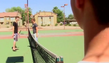 Pierced twinkie takes two cocks in his butt at the same time