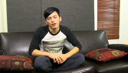 Solo twink stroking and pulling his cock for the camera