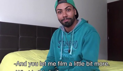 Straight Latino's raw, POV initiation into gay sex ends with a cum-filled mouth
