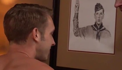 Two scout masters seduce their hairless boys